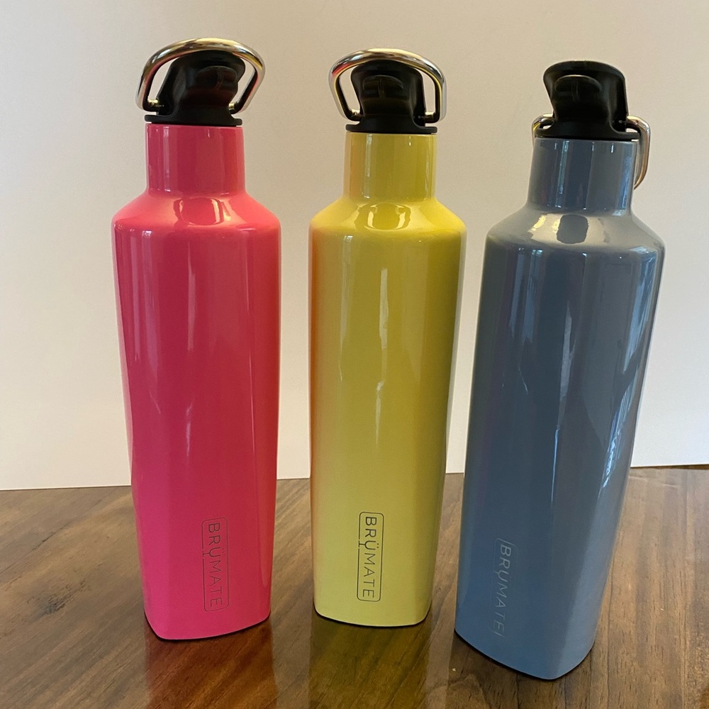 BrüMate Triple Insulated Water Bottles - Pink, Yellow, and Gray